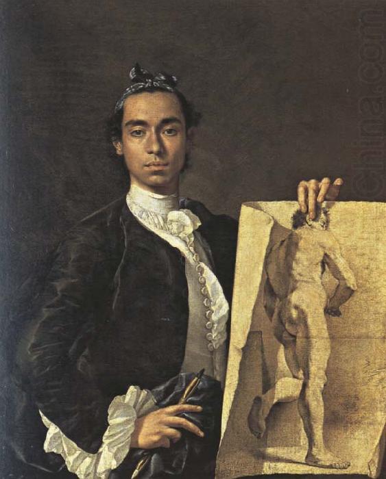 Luis Melendez Self-Portrait with a Drawing of a Male Nude
